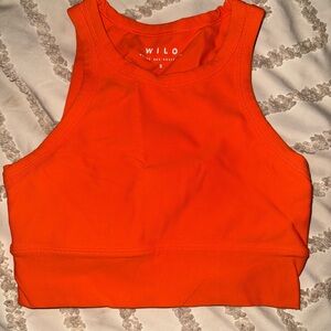 Wilo Women's Orange Athletic Wear Crop Top